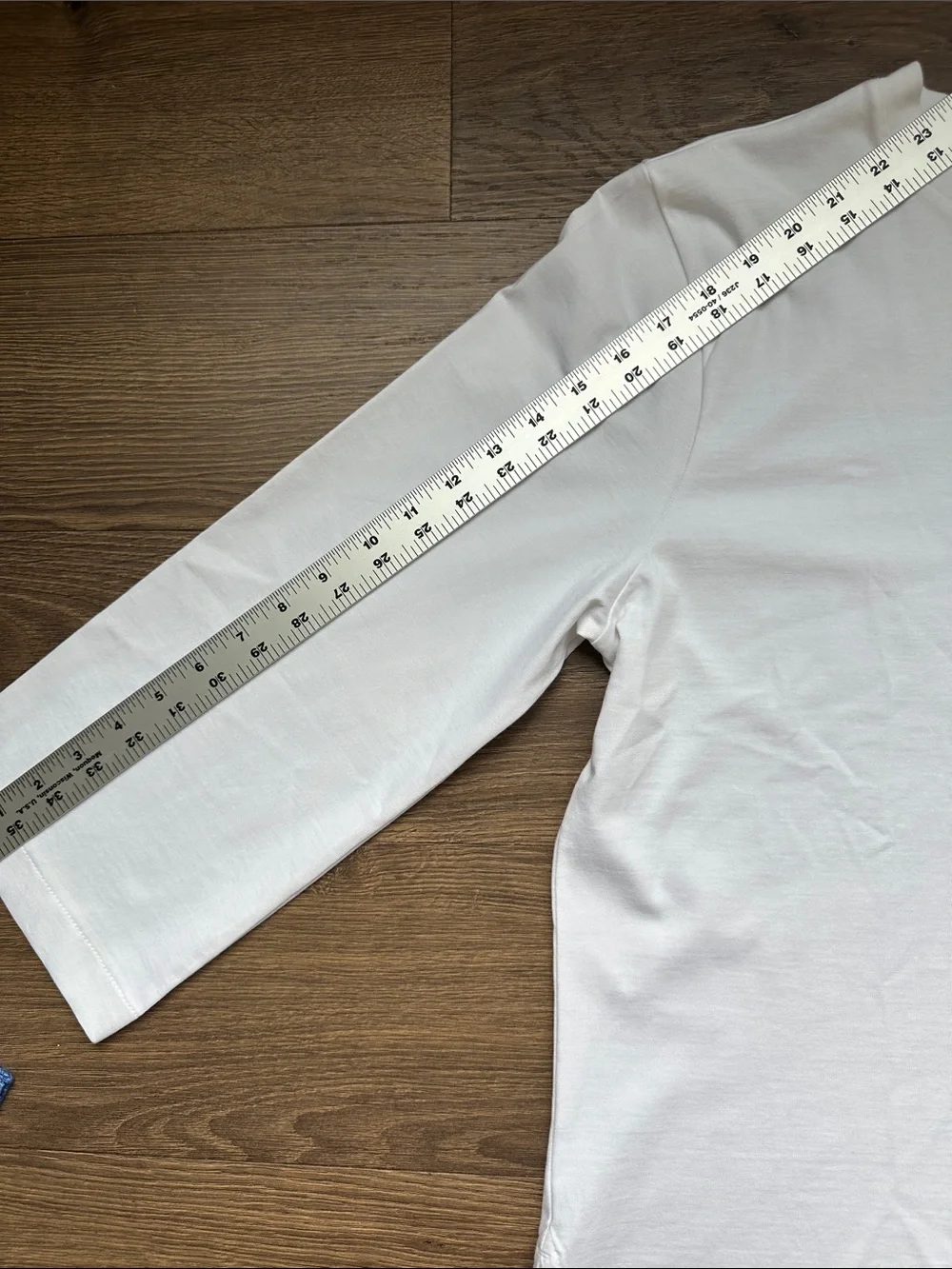 J.Crew White Long 3/4 Sleeve Crewneck Cotton T-Shirt Side Slit Hem Size S